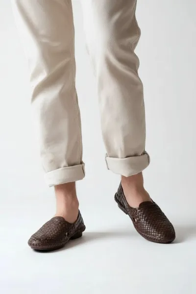 Black/Brown Traditional Kolhapuri Handmade Moccasin Mojari for Men